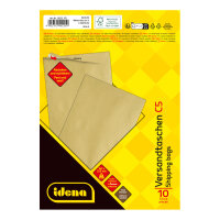 10 Haftklebende Versandtaschen C5 aus 100% recyceltem FSC-Papier mit 90 g/m² ohne Fenster - 10 Stück