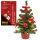 Dekobaum mit 20 LEDs und roten Weihnachtselementen, 25 cm