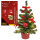 Dekobaum mit 20 LEDs und roten Weihnachtselementen, 25 cm