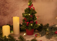 Dekobaum mit 10 LEDs und roten Weihnachtselementen, 35 cm