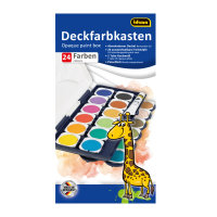 Deckfarbkasten - 24 Farben, 1 Tube Deckwei&szlig;