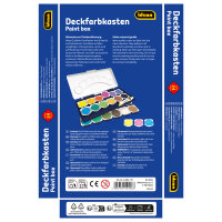 Bunter Deckfarbkasten mit 24 verschiedenen Farben und einer Tube Deckweiß