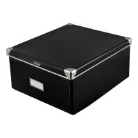Schwarze Aufbewahrungsbox mit Deckel aus recyceltem...