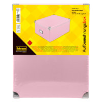 Aufbewahrungsbox mit Deckel, FSC&reg; Recycled, 36 x 28,2 x 17 cm, aus Pappe, faltbar, pink