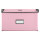 Rosa Aufbewahrungsbox mit Deckel aus FSC-recyceltem Material in den Maßen 36 x 28 x 17 cm