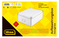 Weiße Aufbewahrungsbox mit Deckel aus recyceltem FSC-Zertifiziertem Material, Maße 36 x 28 x 17 cm