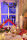 Adventsleuchter, mit 7 Kerzenlichtern, für innen, mit Schalter, Holz, rot