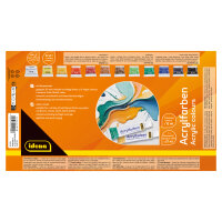 Acrylfarben-Set bestehend aus 11 verschiedenen Farben plus Deckweiß für vielfältige Malprojekte
