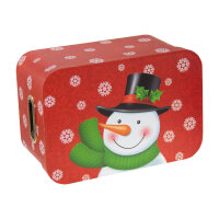 Drei Geschenkboxen im Weihnachtsmann-, Schneemann- und Elchdesign in verschiedenen Größen, FSC Mix zertifiziert