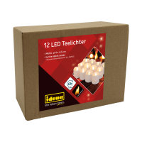 LED-Teelichter - 12 St&uuml;ck,  batteriebetrieben, mit Flackereffekt &amp; Timer, warmwei&szlig;