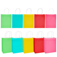 Packung mit 10 Papiertüten in 5 verschiedenen Farben (je 31 x 26 x 12 cm) aus FSC-Mix