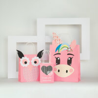 Packung mit 10 Papiertüten in 5 verschiedenen Farben (je 31 x 26 x 12 cm) aus FSC-Mix