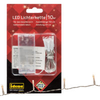 Lichterkette - 10 LEDs, warmweiß, batteriebetrieben