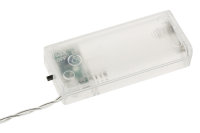 Baumwollkugel-Lichterkette - 10 LEDs, warmwei&szlig;, batteriebetrieben