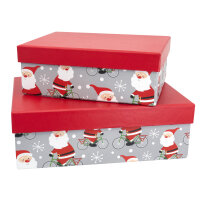 Zwei kleine Weihnachtsmann-Geschenkboxen mit...