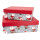 Zwei kleine Weihnachtsmann-Geschenkboxen mit FSC-Mix-Zertifizierung und niedlichem Design