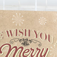 Weihnachtliche Geschenktasche mit Zweig-Design in den Maßen 28 x 28 x 15 cm aus FSC-Mix Material