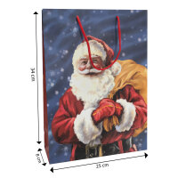 Geschenktasche Weihnachtsmann in Größe L (25 x 34 x 8 cm) aus FSC-Mix Papier mit festlichem Design