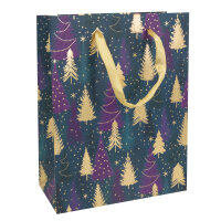 Grüne Geschenktasche mit Tannenbaum-Motiv in...