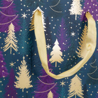 Grüne Geschenktasche mit Tannenbaum-Motiv in mittlerer Größe (18 x 23 x 8 cm) aus FSC Mix Papier