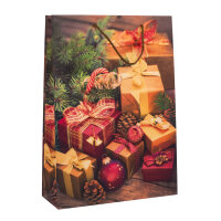 Bunte Geschenktasche für Weihnachten mit verschiedenen Motiven und Maßen von 25 x 35 x 9 cm