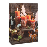 Bunte Geschenktasche für Weihnachten mit verschiedenen Motiven und Maßen von 25 x 35 x 9 cm