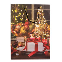 Bunte Geschenktasche für Weihnachten mit verschiedenen Motiven und Maßen von 25 x 35 x 9 cm