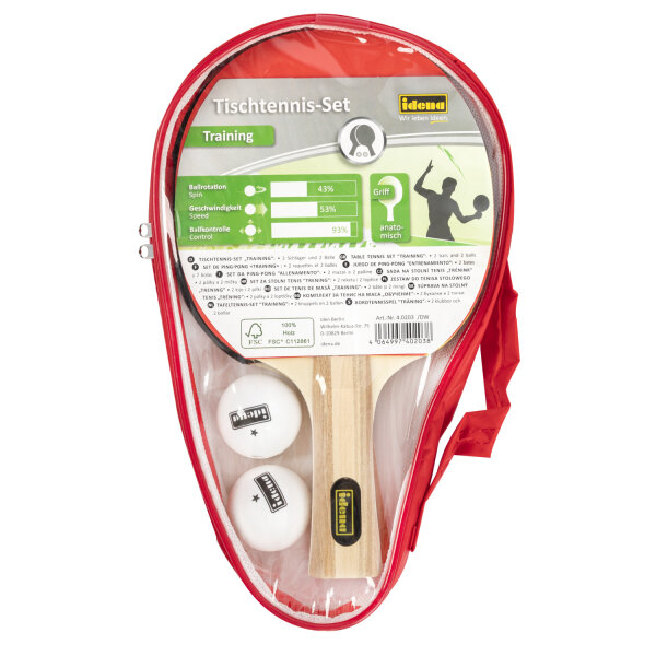 Tischtennis-Set fürs Training bestehend aus 5 Teilen aus FSC100-zertifiziertem Holz
