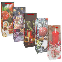 Weihnachtliche Flaschentasche mit sortierten Motiven in...