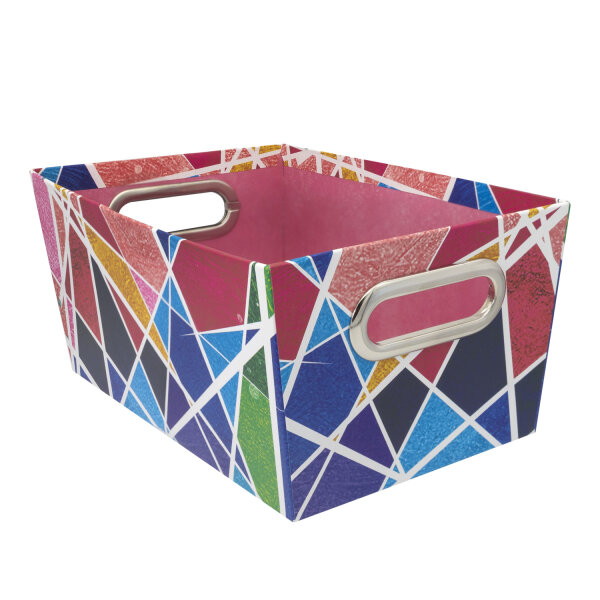 Aufbewahrungsbox in abstraktem Design, Maße 28 x 18 x 13 cm, aus FSC-zertifiziertem Material
