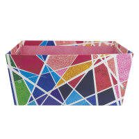 Aufbewahrungsbox in abstraktem Design, Maße 28 x 18 x 13 cm, aus FSC-zertifiziertem Material