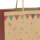 Braune Geschenktasche mit Happy Birthday Motiv und Maßen von 27 x 18 x 10 cm aus recyceltem FSC-zertifiziertem Papier