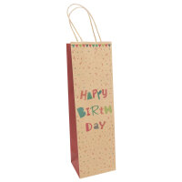 Braune Flaschentasche mit Happy Birthday Aufschrift in...