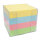 Bunte Zettelbox mit 700 Blatt in verschiedenen Farben, quadratisch mit den Maßen 9 x 9 cm und FSC-Mix-Zertifizierung