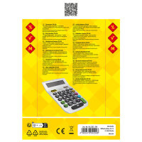 Silberner Tischrechner TR-450 mit 12-stelligem Display, solar- und batteriebetrieben