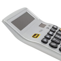 Silberner Tischrechner TR-450 mit 12-stelligem Display, solar- und batteriebetrieben