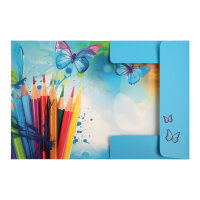 Bunte Sammelmappe mit Schmetterlingsmotiv in DIN A3-Format aus FSC-Mix-Material