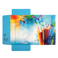 Bunte Sammelmappe mit Schmetterlingsmotiv in DIN A3-Format aus FSC-Mix-Material
