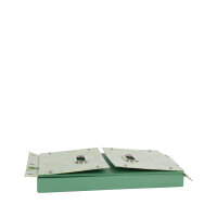 Faltbare Aufbewahrungsbox in Grün aus recyceltem FSC-zertifiziertem Material, Maße 37,5 x 28 x 18 cm