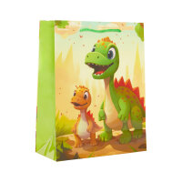 Bunte Geschenktasche mit Dino-Motiv, perfekt für...
