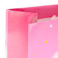 Bunte Geschenktasche mit Einhornmotiv in den Maßen 25 x 34 x 9 cm aus FSC-Mix, ideal zum Verpacken von Geschenken für Einhornliebhaber