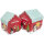Zweier Set Geschenkboxen in Form von hübschen Häuschen aus FSC-Mix Pappe mit buntem Print und Klappdeckel