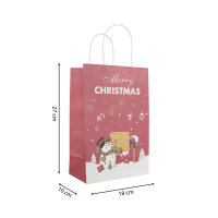 Geschenktasche Merry Christmas in den Maßen 27 x 18 x 10 cm mit festlichem Motiv und FSC-Mix-Zertifizierung