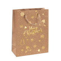 Geschenktasche Merry Christmas aus Kraftpapier in...