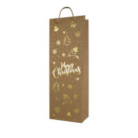 Flaschentasche Merry Christmas aus recyceltem Kraftpapier...