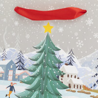 Geschenktasche Winterlandschaft in den Maßen 26 x 20 x 11 cm mit winterlichem Motiv und FSC-Mix-Zertifizierung