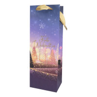 Lila Weihnachtsgeschenktasche aus nachhaltigem FSC-Mix-Papier mit den Maßen 36 x 12 x 9 cm