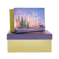 Zweier-Set lila Geschenkboxen für Weihnachten aus...