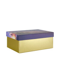 Zweier-Set lila Geschenkboxen für Weihnachten aus FSC Mix Holz mit winterlichem Design