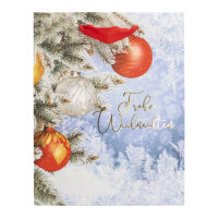 Weiße Geschenktasche Weiße Weihnachten mit den Maßen 34 x 25 x 9 cm und FSC-Mix-Zertifizierung